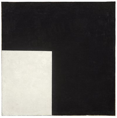 Schwarz und Weiß. Suprematistische Komposition von Kazimir Severinovich Malevich